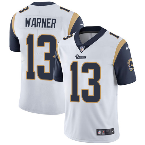 Nike Rams #13 Kurt Warner White Men's Stitched NFL Vapor Untouchable Limited Jersey - Click Image to Close